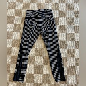 Black/White stripped Lululemon Leggings